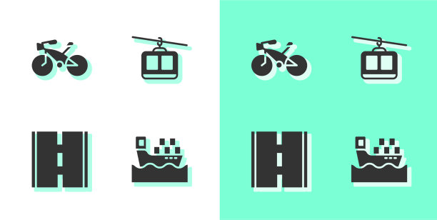 装货轮，装箱，自行车道，电缆图片下载