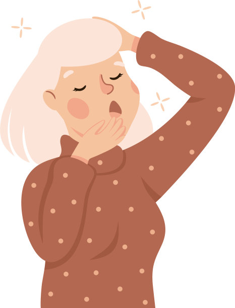 瞌睡的女人打哈欠用她的嘴盖住图片下载