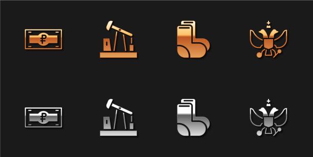 设置俄罗斯卢布钞票油泵或油泵千斤顶图片下载