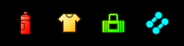 设置健身摇瓶t恤运动包和图片下载