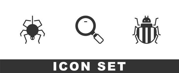 放置蜘蛛放大镜和科罗拉多甲虫图片下载