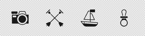 设置相机箭头和吸盘尖玩具船图片下载