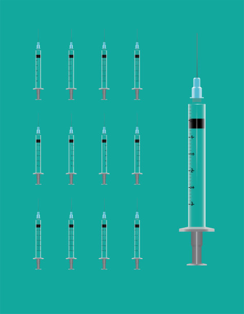 3D covid - 19疫苗注射器动画旋转矢量插图图片下载