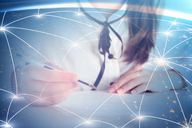 国际教育、在线远程课程概念、全球网络研讨会世界连接概念、美国宇航局提供的元素图像图片下载