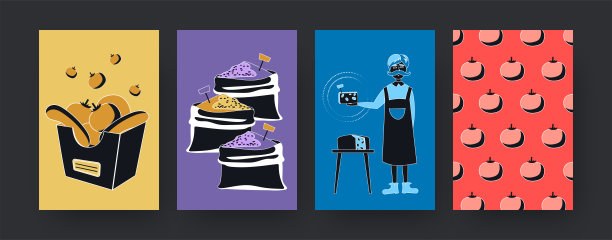 一套以市场为主题的当代艺术海报图片下载