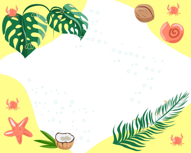 主题海滩上的横幅上有螃蟹和图片下载