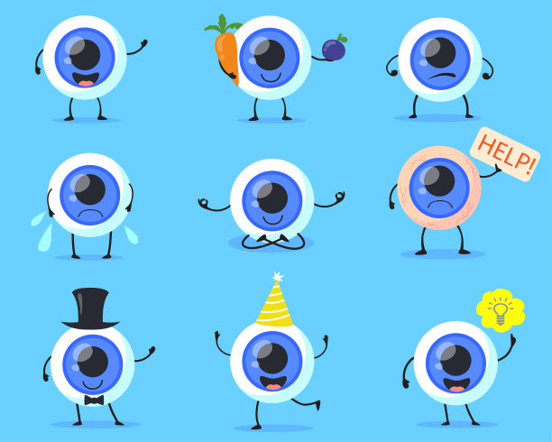 一套可爱的人类眼球人物图片下载