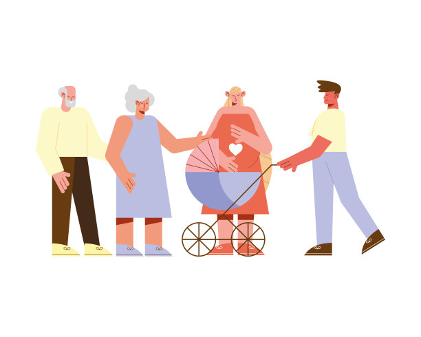 夫妇怀孕的字符图片下载