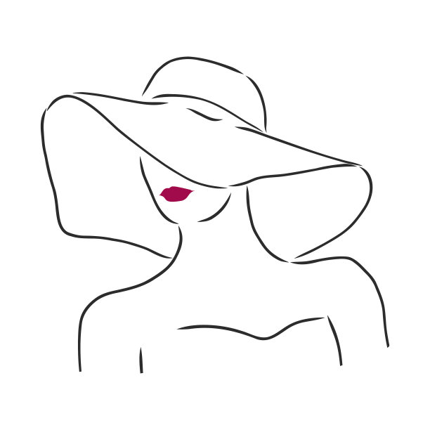 一个戴着优雅帽子的美丽女人的剪影图片下载