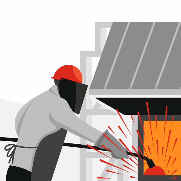 矢量图的冶金学家在白色的背景。冶金行业。图片下载