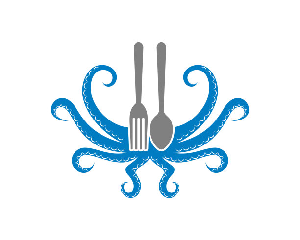 有章鱼触手的叉子和勺子图片下载