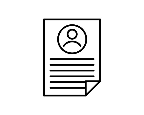 简历线性图标现代轮廓简历标志图片下载