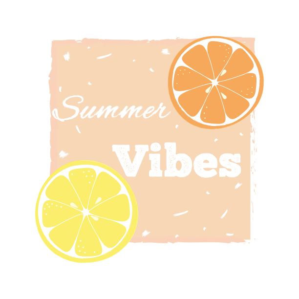 夏天的氛围，用橙子和柠檬片设计的t恤图片下载