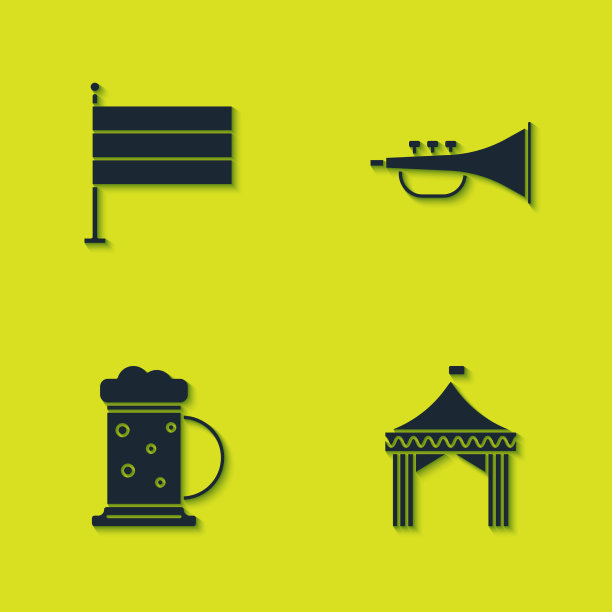 木制露营帐篷设德国国旗图片下载