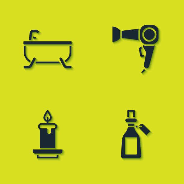 设置浴缸精油瓶香薰蜡烛图片下载