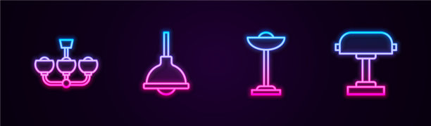 设线吊灯、落地灯及吊灯图片下载