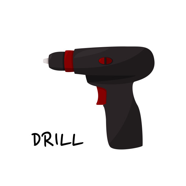 钻矢量插图。孤立的图形和网页设计。现实的螺丝刀在白色的背景。图片下载