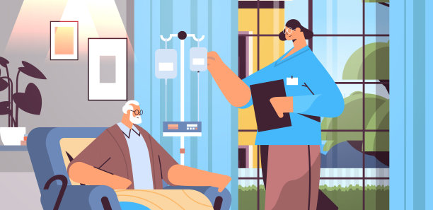 友善的护士或义工检查老人、病人、家庭护理服务、医疗保健和社会支持的点滴图片下载