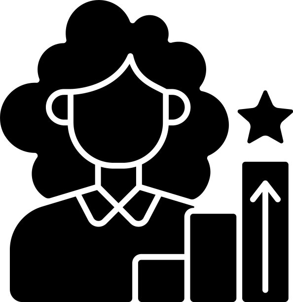 女性在管理黑色象形图标图片下载