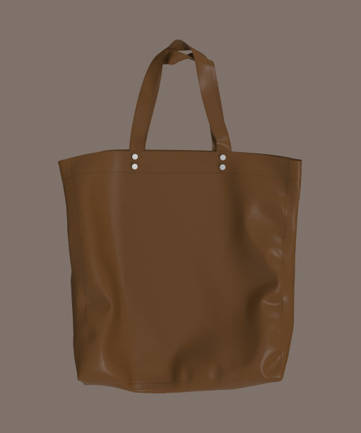 空白手提袋模拟设计的白色背景图片下载