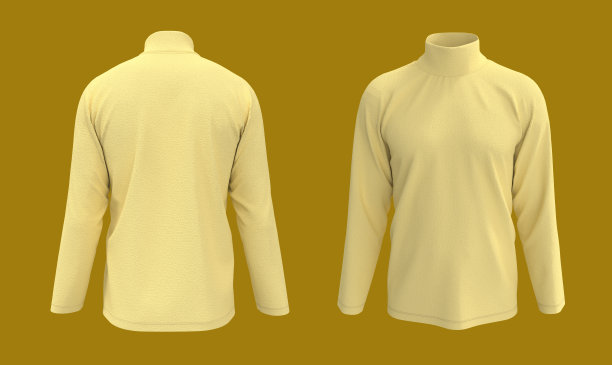 长袖高领衬衫模型图片下载