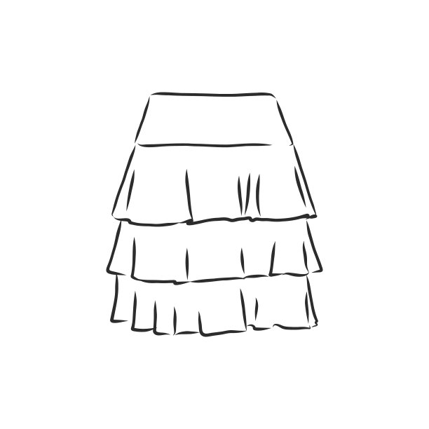 裙子，妇女服装，妇女裙子素描图片下载
