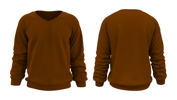 空白运动衫模拟模板前，和后视图图片下载