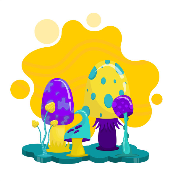 广场景观和美妙的蘑菇图片下载