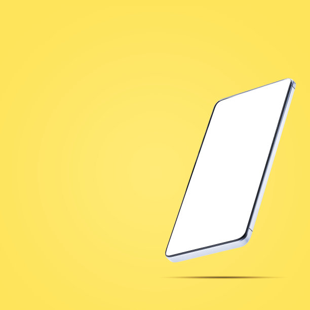 现代手机设备模型与复制空间隔离。智能手机上的空白屏幕，橙色背景图片下载