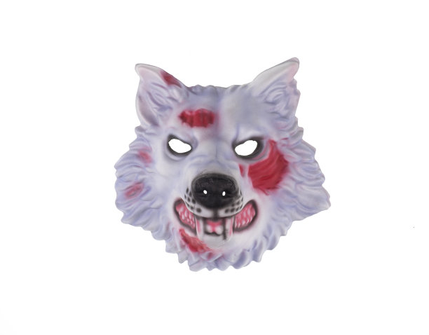 狼面具孤立在白色背景图片下载