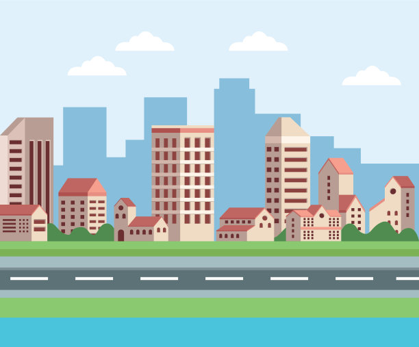 建筑物和道路图片下载