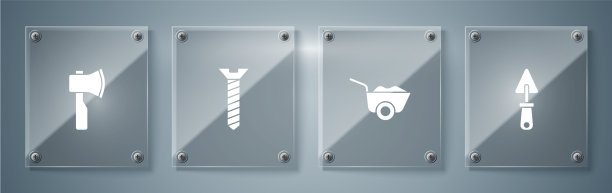 装好抹子手推车、金属螺丝和木器图片下载