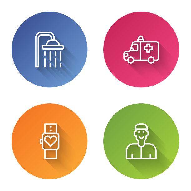 设置线淋浴喷头救护车和急救车图片下载