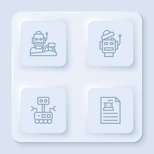 设定线机器人人形驾驶汽车和图片下载