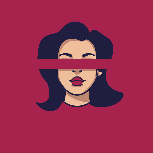 画一个蒙着眼睛的女人图片下载