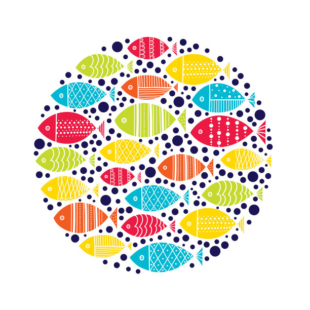 可爱的鱼卡。图片下载