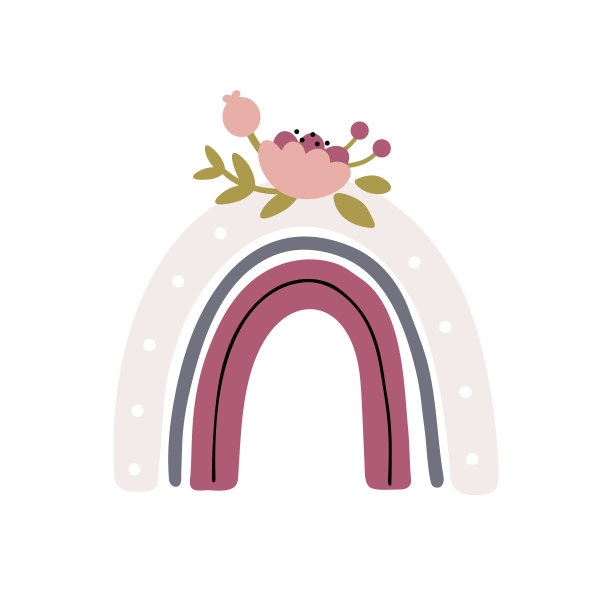 矢量彩虹苗圃打印图片下载