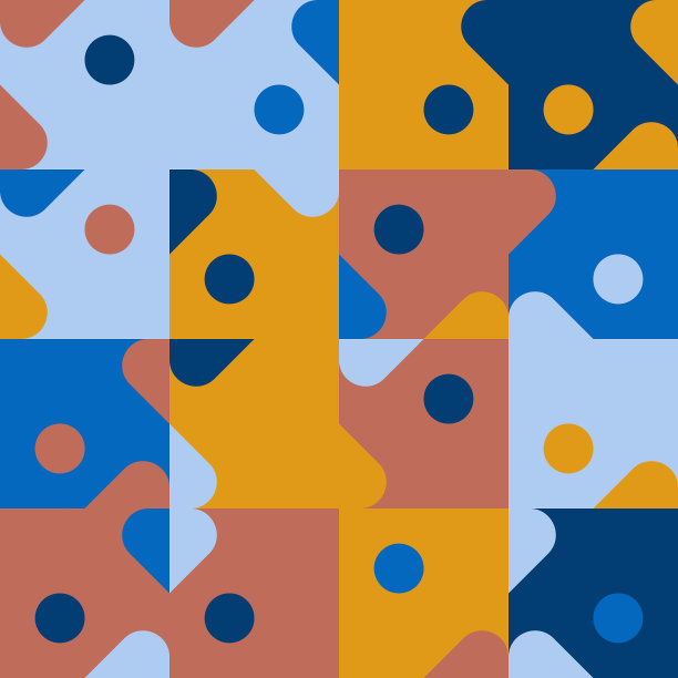 最小的几何图案设计在蓝色调色板图片下载