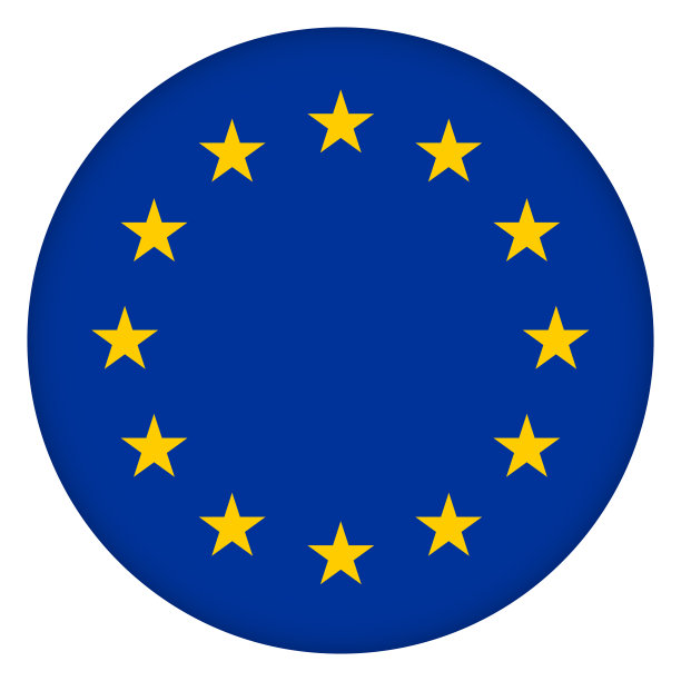 带有欧盟旗帜的玻璃轻球。圆球，模板图标。欧盟国家的象征。光滑的现实球，3D抽象矢量插图突出在白色的背景。大泡沫图片下载