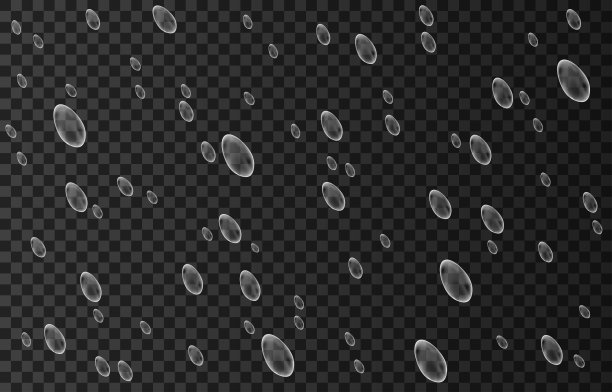 雨滴孤立在透明的背景。图片下载