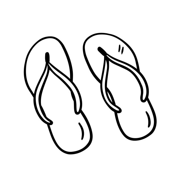 人字拖孤立的白色背景图片下载