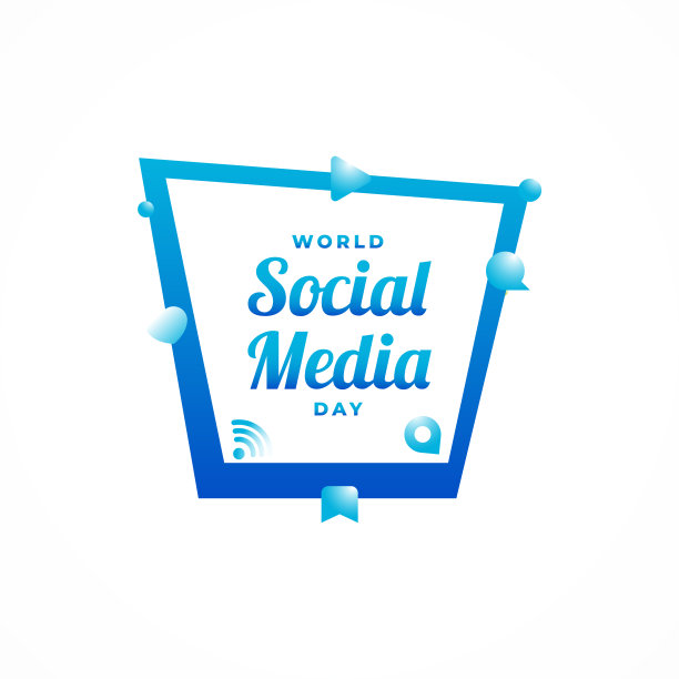快乐社交媒体日背景设计图片下载