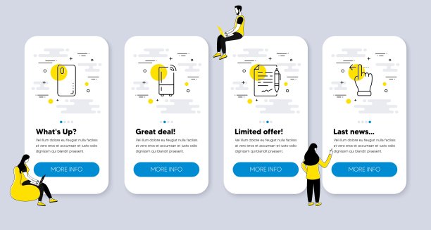 与智能手机封面，冰箱和协议文件相关的商业图标向量集。向量图片下载