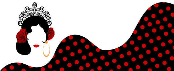 横幅肖像弗拉明戈女人美丽的女孩图片下载