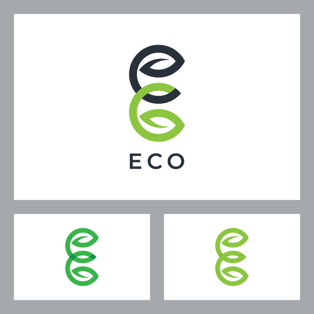 带有叶子标志的E字母图片下载