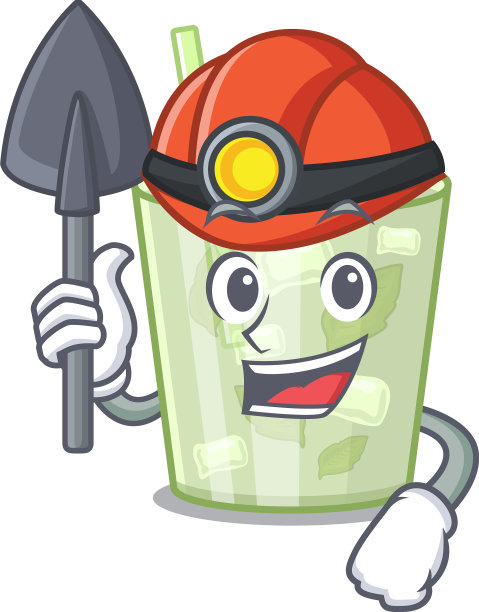 卡通图片莫吉托柠檬鸡尾酒矿工图片下载