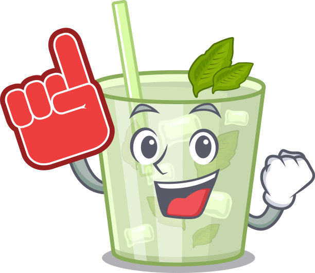 莫吉托柠檬鸡尾酒卡通画图片下载