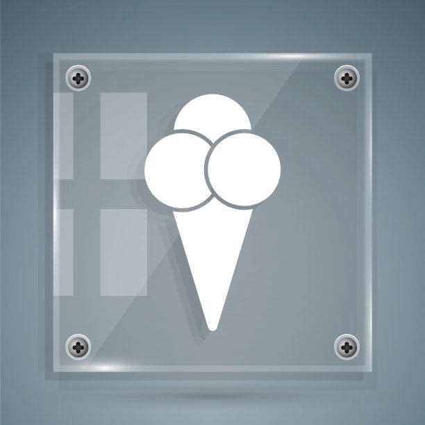 白色冰淇淋在华夫蛋筒图标孤立图片下载