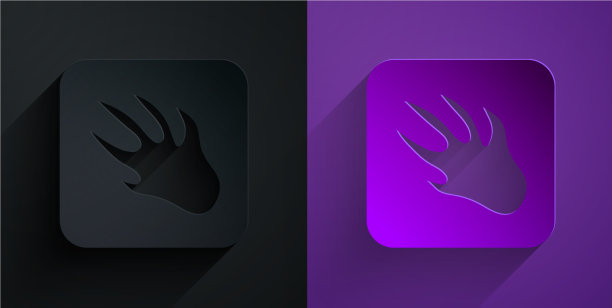 剪纸剪鳄鱼爪印的图标图片下载