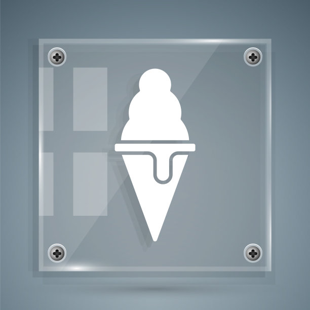 白色冰淇淋在华夫蛋筒图标孤立图片下载